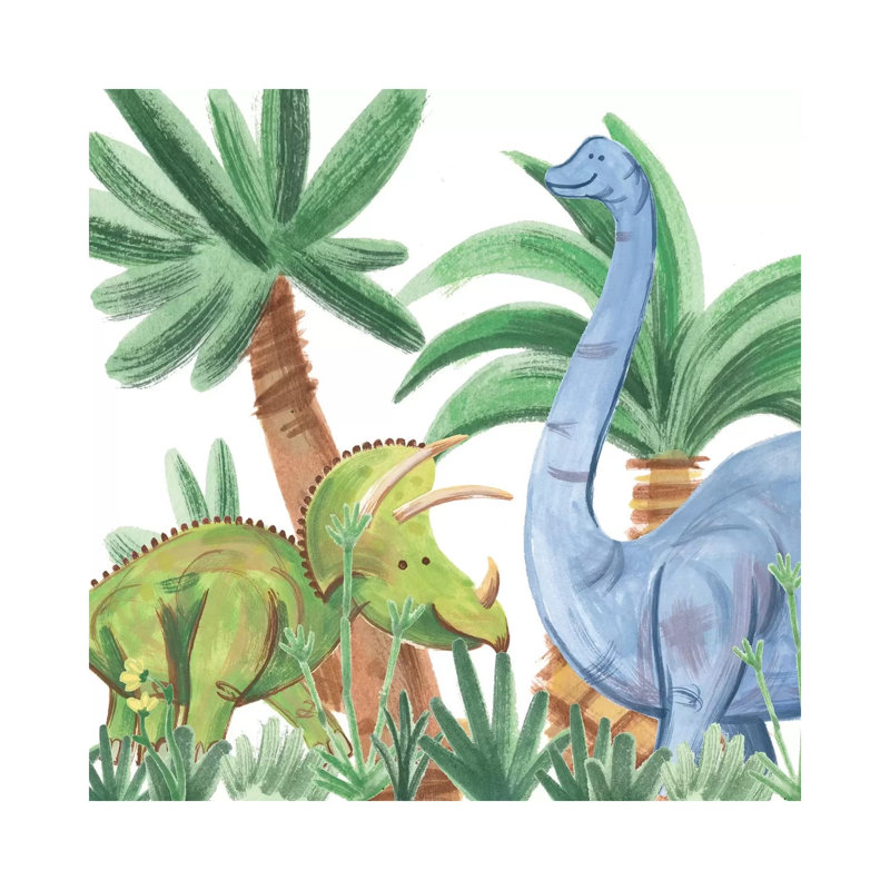 Dino Buddies II 1 Piece Wrapped Canvas Painting, 45.72 cm H x 45.72 cm W x 3.175 cm D