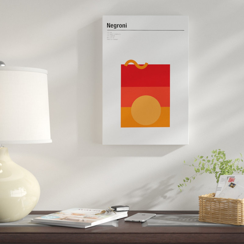 «Negroni», impression sur toile, H 18 po x l 12 po x P 1,5 po, Pas de tapis, Toile tendue