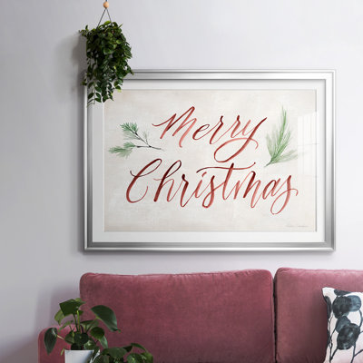 «Merry Christmas», impression encadrée avec biseau mat et verre