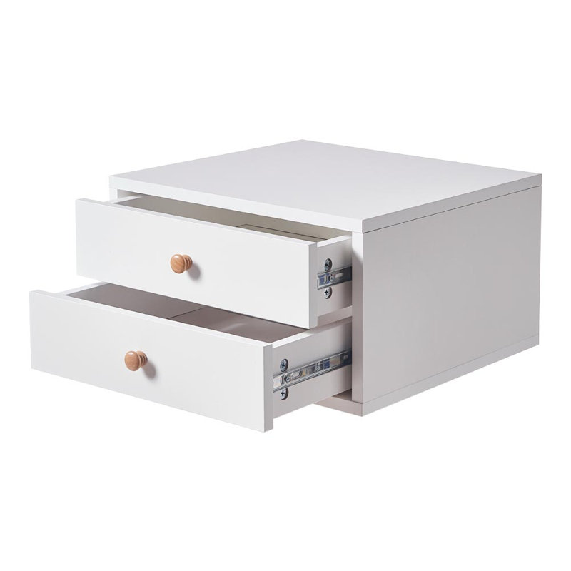 Soltanica 40cm W Manufactured Wood Bedside Table, White