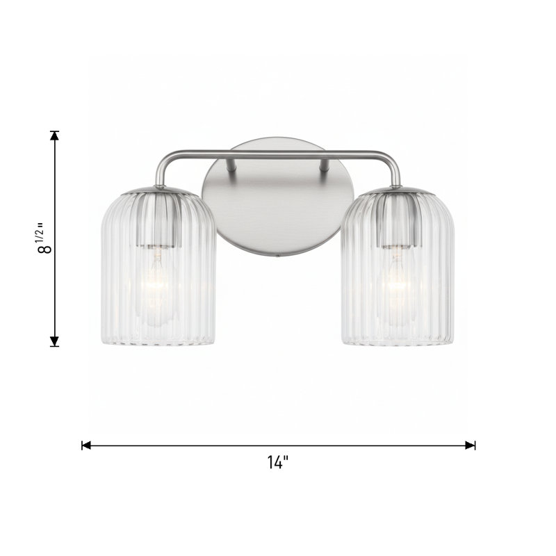 Eisele Small Vanity from Generation Lighting , 2 Lights, 8.75" H x 14" W x 6" D, Satin Brass