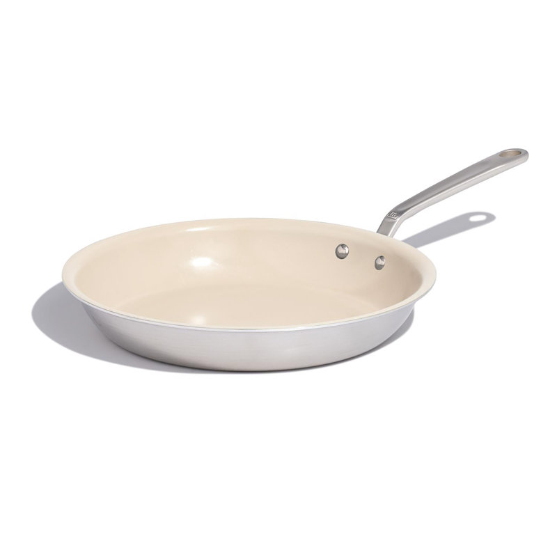 Poêle à frire en céramique/acier inoxydable Made In Cookware, 30 cm, argent/blanc, L 12 po