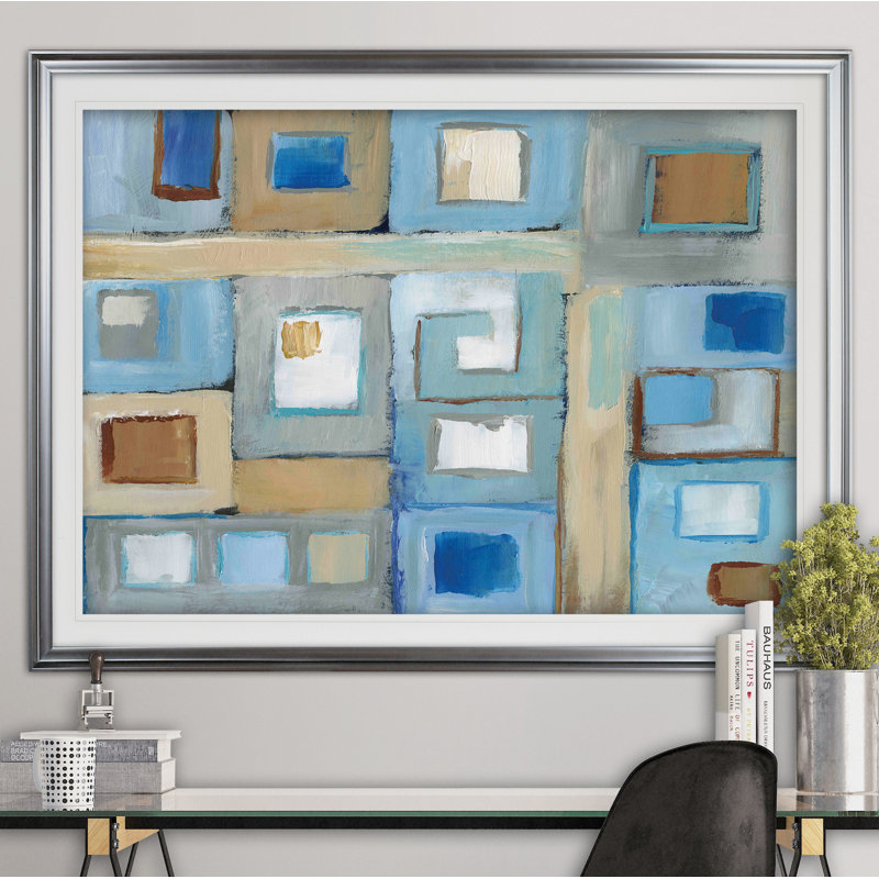" Variation On Greek Key II ", Silver, 30" H x 40" W x 1.5" D