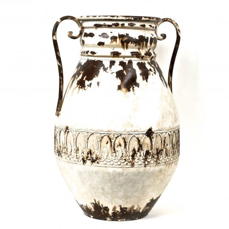 Coble Metal Table Vase, 15.7" H x 13.5" W x 10.2" D