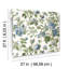 Papier peint floral bleu Beatrix