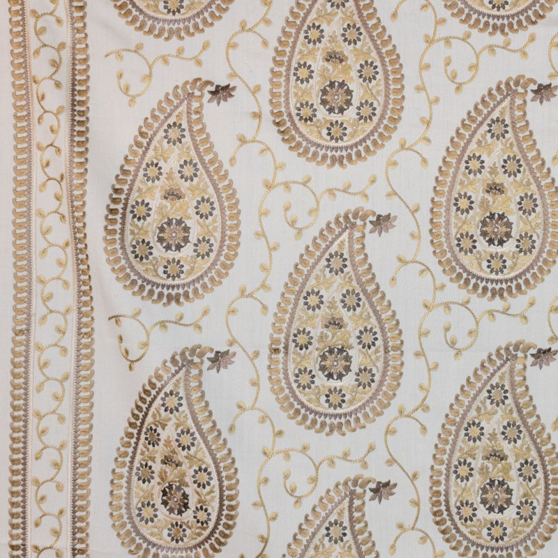 Tissu à bordure cachemire Kadiri Suite, Latté