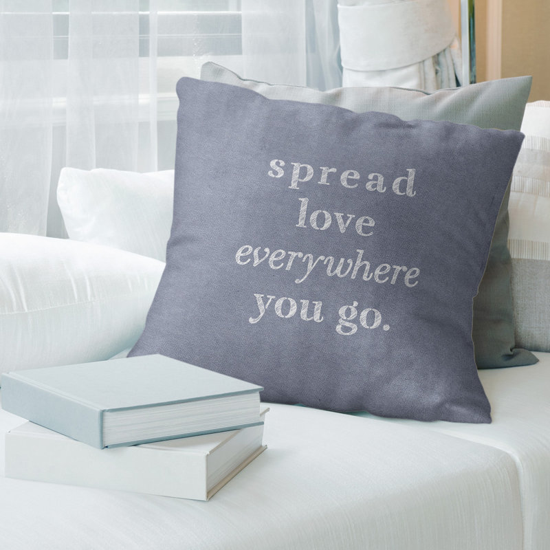 Reversible Throw Pillow, 16 x 16, Blue/White