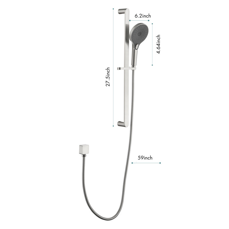 Performance Handheld Shower With Slide Bar And 59-Inch Hose