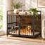 Mobilier de caisse robuste pour grands chiens avec mangeoire réglable-2026616776