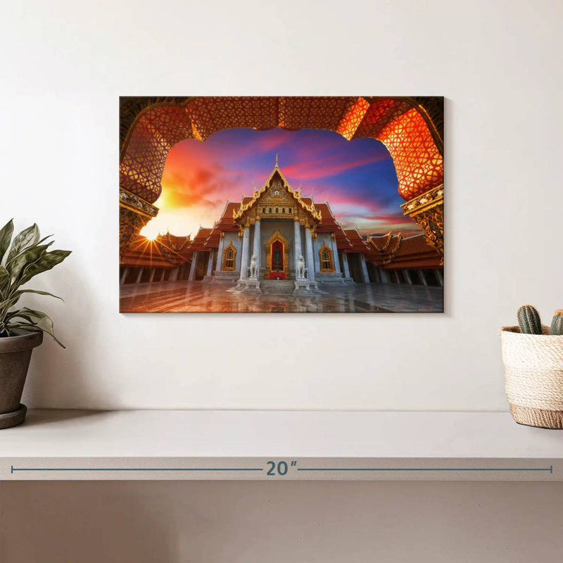 Temple de marbre de bangkok, H 8 po x l 12 po