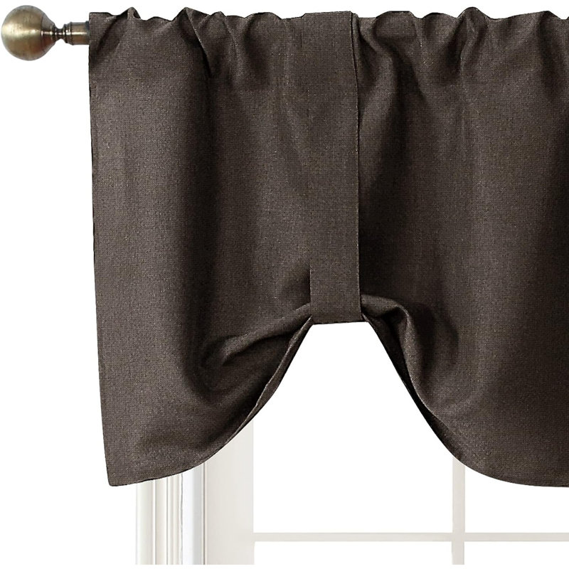Kendria Tie-Up Window Valance, 54" W x 18" L, Brown