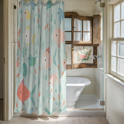 Charming Fish Art - 1 Piece Standard Shower Curtain