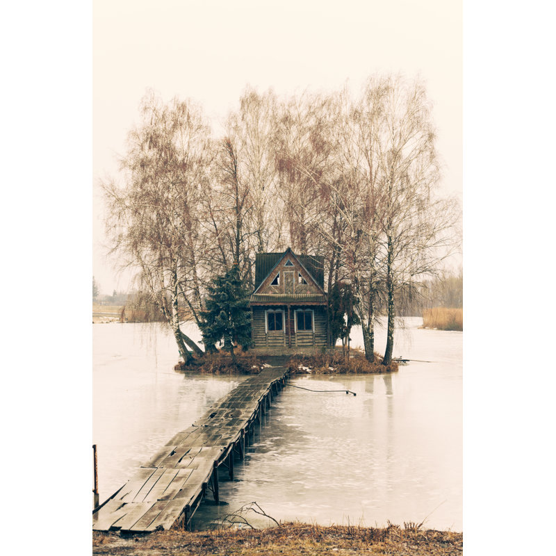 Abandoned Hunting Lodge On A Lake by Tomch - Wrapped Canvas Print, 46cm H x 30cm W x 3.8cm D