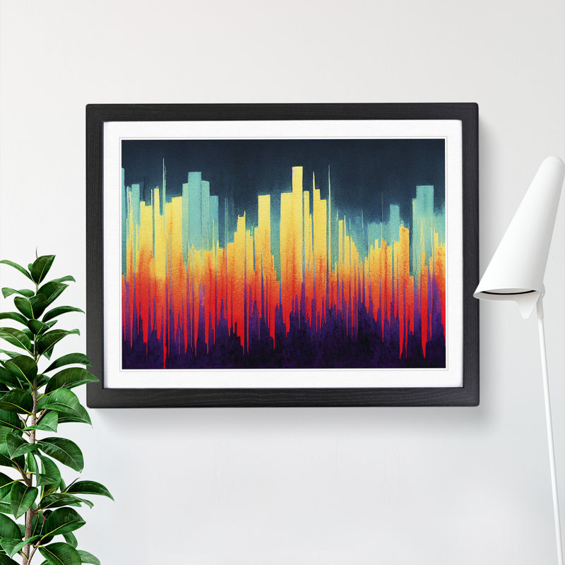 Electronic Audio Sound Bar Vol.4 Abstract - Single Picture Frame Print, 46cm H x 64cm W x 2cm D, Black 