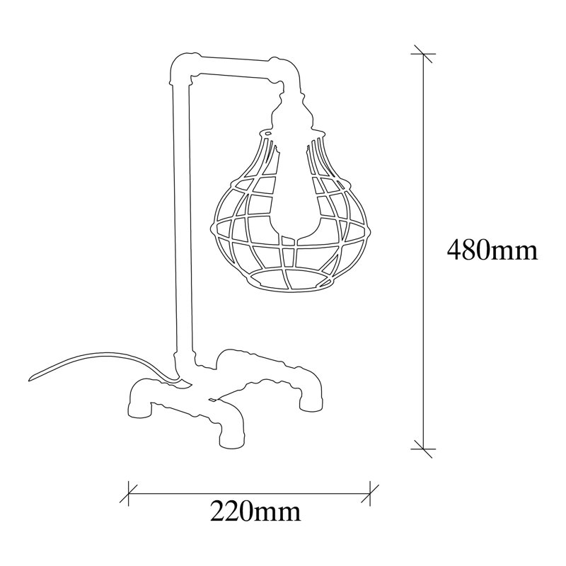 Lampe de table noire 18,9 po Frye