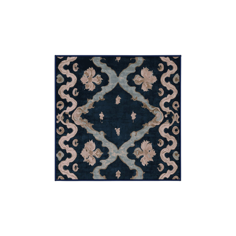 Machine Washable Gray Area Rug, Square 8'