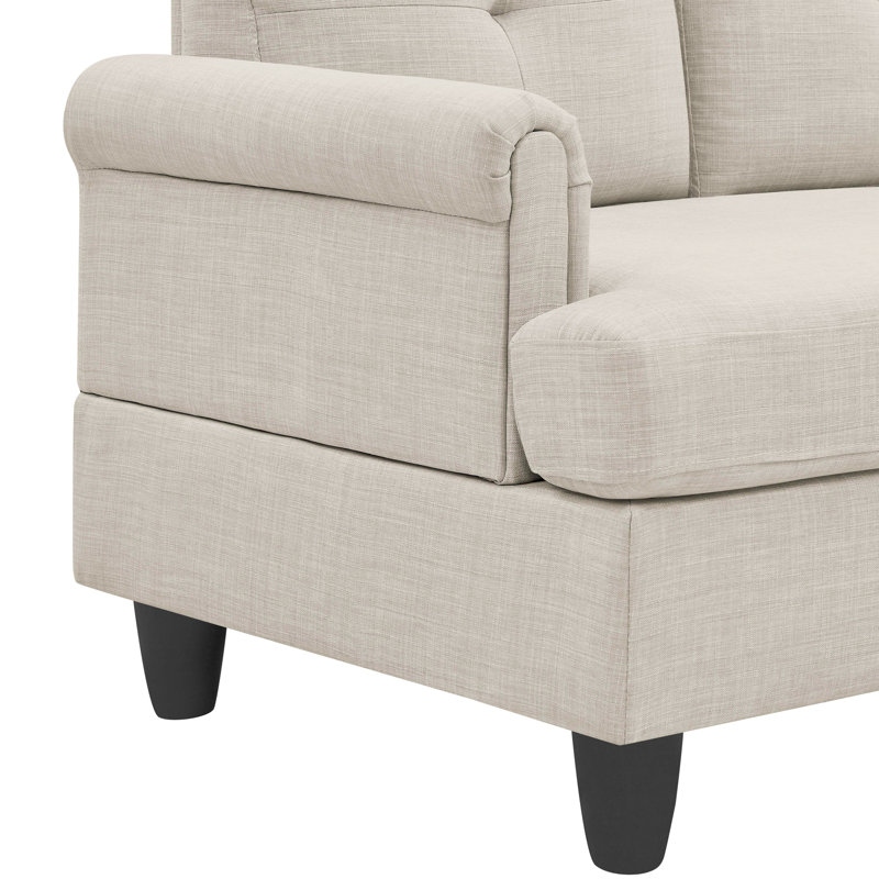 Canapé modulaire 2 pièces rembourré, Beige Polyester