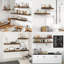 Tablettes flottantes 24 po pour le mur - Ensemble de 2 tablettes murales en bois rustique avec supports invisibles pour la chambre à coucher, la cuisine, le rangement de la salle de bain et la décoration