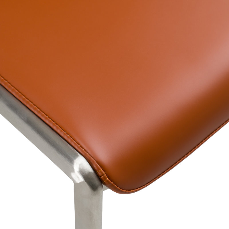 Chaise d'appoint rembourrée Anfisa, Cognac