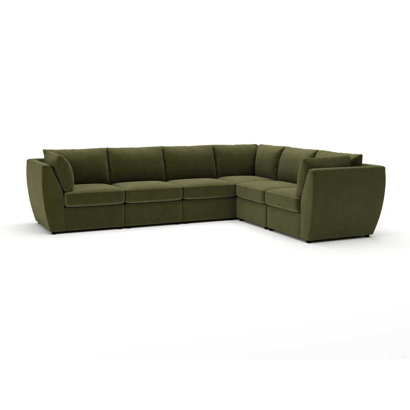 Caldwell 6-Piece Modular Upholstered Sectional, Bella Forest