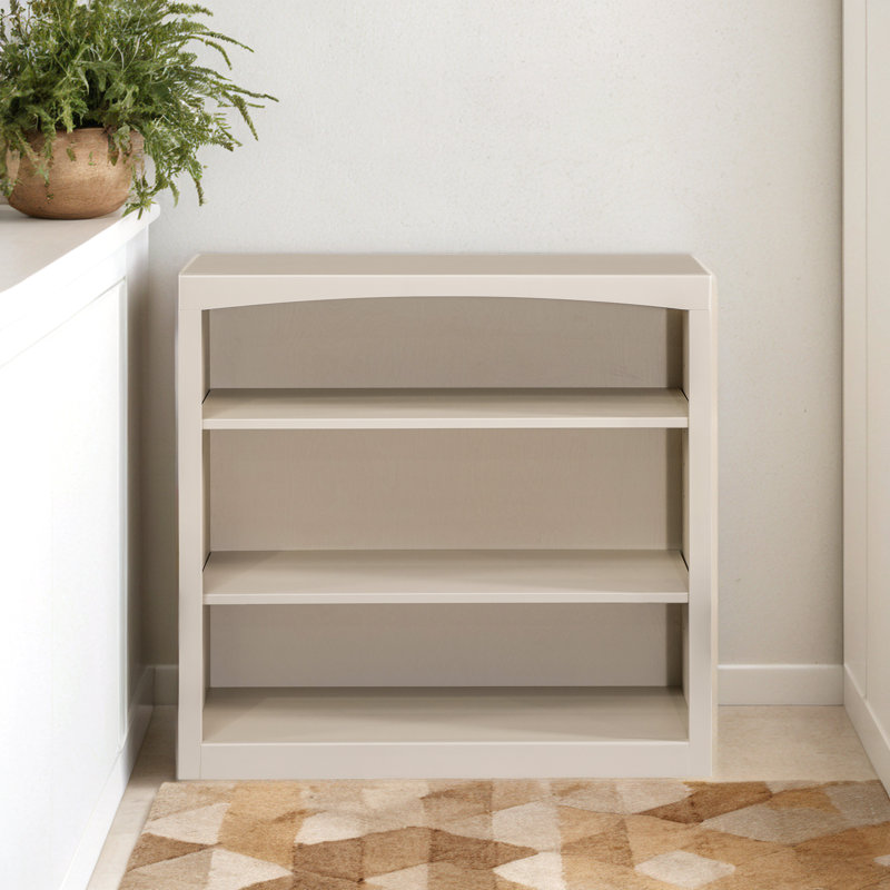 Ossy American Built Solid Wood Bookcase, (3 Shelves) 36"H x 36"W x 12"D, Sand Dollar