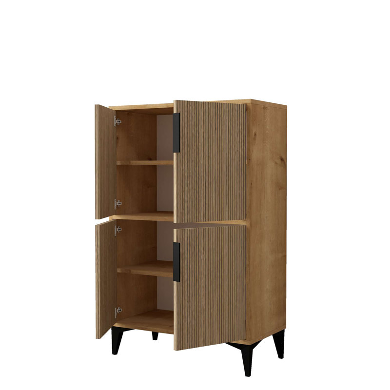 Armoire de bar ou de cuisine Mid-Century moderne avec rangement