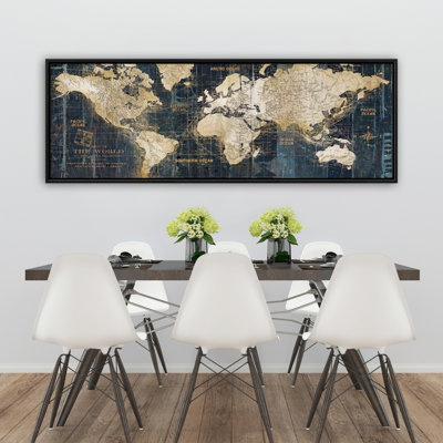 Abstract World Map on Canvas