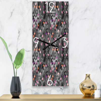 Horloge murale moderne géométrique à cercles entrecroisés avec étoiles roses