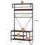 Portemanteau 5 en 1 avec banc et rangement pour chaussures, portemanteau 39 "avec banc à chaussures, tablette réglable, tringle à vêtements et 9 crochets, portemanteau et porte-chaussures-1726972380