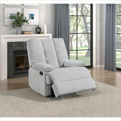 Sièges de salon modernes | Fauteuil inclinable capitonné FlowLuxe, velours gris classique
