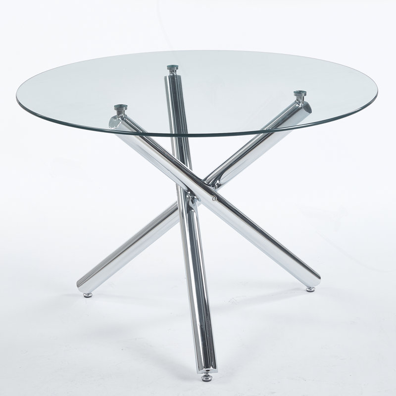 Table de salle à manger Golden, 29.13" H x 43.3" W x 43.3" D, Silver