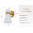 1-Light Gold Wall Sconce, Tapered Glass Shade, 3000K LED Dimmable Bathroom Light