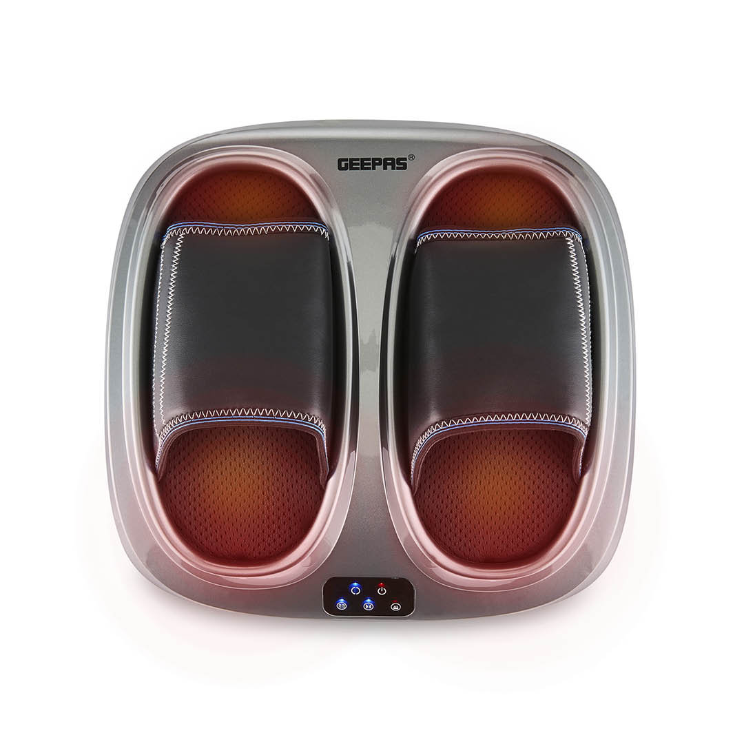 GEEPAS 4-in-1 Electric Foot Massager Machine with Heat | Deep Kneading Tapping & Air Compression | 3 Speeds & 3 Modes | Relaxing Home Spa Foot Therapy