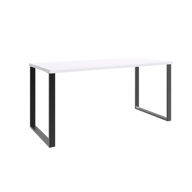 Nadica Metal Base Writing Desk, White, 75cm H x 160cm W x 70cm D
