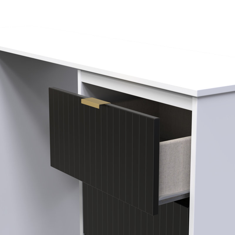 Berklie Dressing Table, Deep Black/White