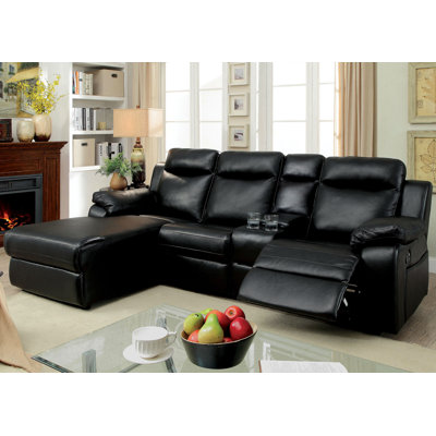 Hooten Faux Leather Reclining L-Shaped Sectional Left Hand Facing