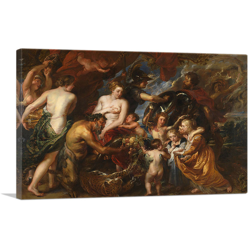 Minerva protège Pax from Mars Peace and War 1630 par Peter Paul Rubens - reproduction d'art sur toile tendue