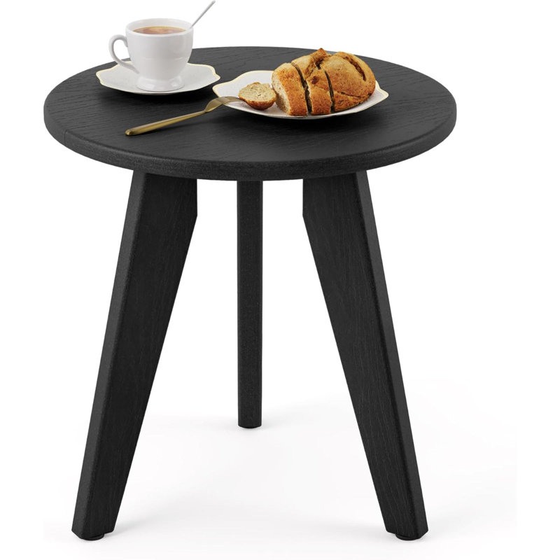 Outdoor Side Table, HDPE Outdoor Table, Small Round Side Table Weather-Resistant, Outdoor Side Tables For Patio, Porch, Deck, End Table For Plant Stand, Living Room, Bedroom,