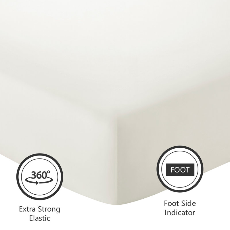 White Pearl Full Bamboo Cotton Sateen Sheet Set