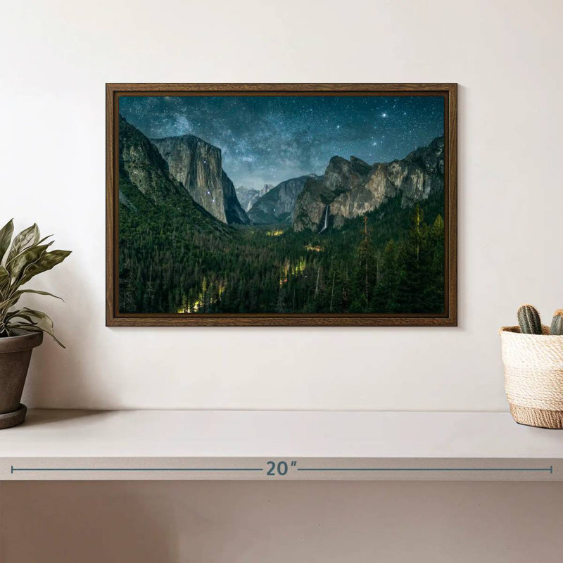 Yosemite, 13 po x 9 po, Cadre flottant en noyer