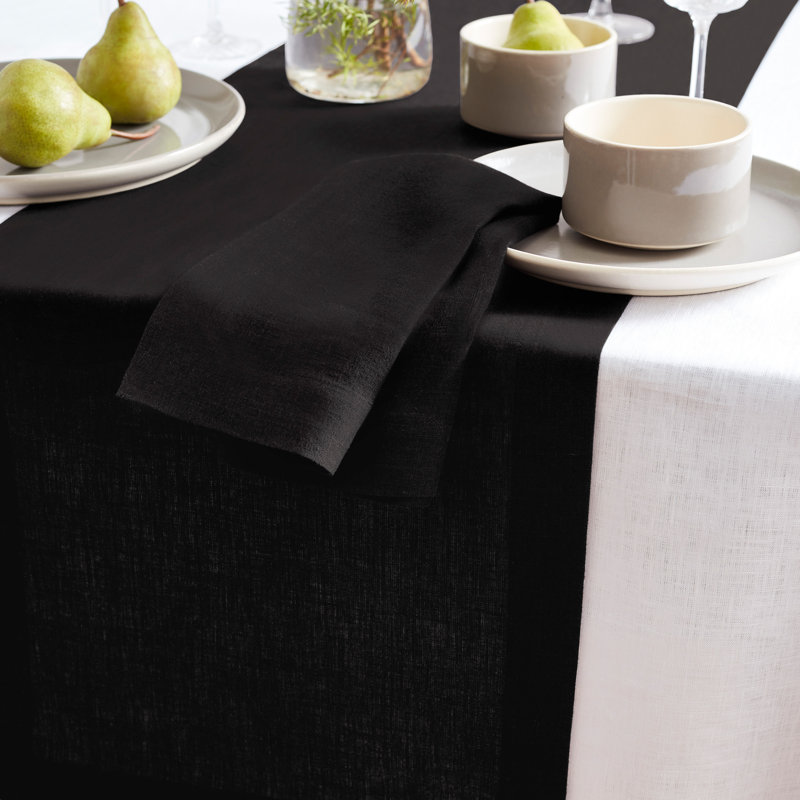 Sonoma - 100% Pure Linen Dinner Napkins (Prewashed), Black