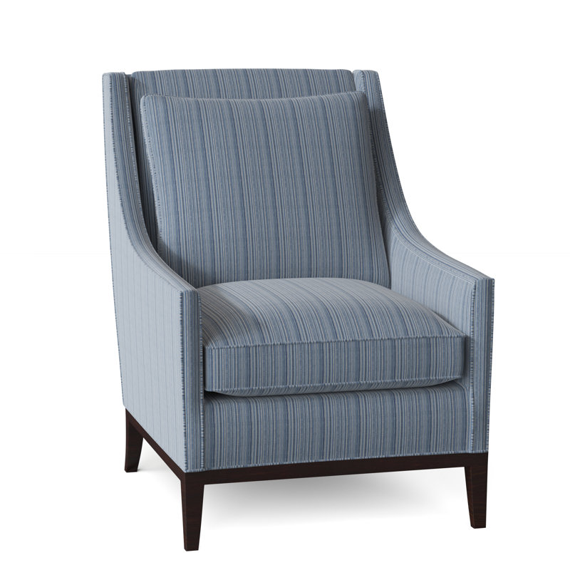 Fauteuil à housse de coussin de 37 po de large Eastside, Gris Avery, Noyer noir
