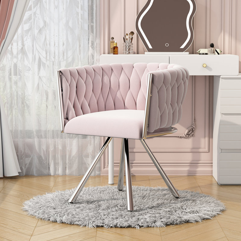 Upholstered Swivel Accent Chair, Pink