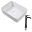 Lavabo de salle de bain vasque rectangulaire 19 po x 15 po et robinet simple levier noir mat