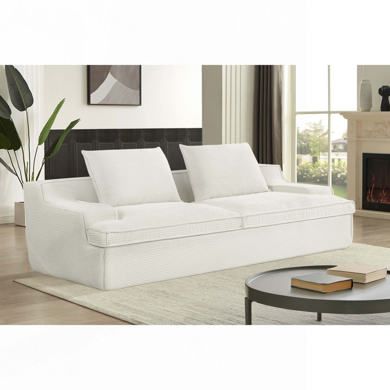 Boneless Compression Foam oversized sofa, Ivory