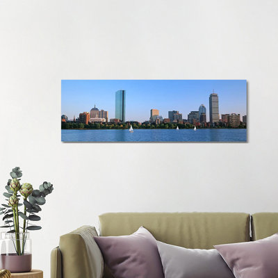 Buildings At The Waterfront, Back Bay, Boston, Massachusetts, USA by Panoramic Images - Wrapped Canvas Panoramic Print