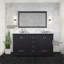 Meuble-lavabo double l 60 po x P 22 po et miroir 58 po-418953495