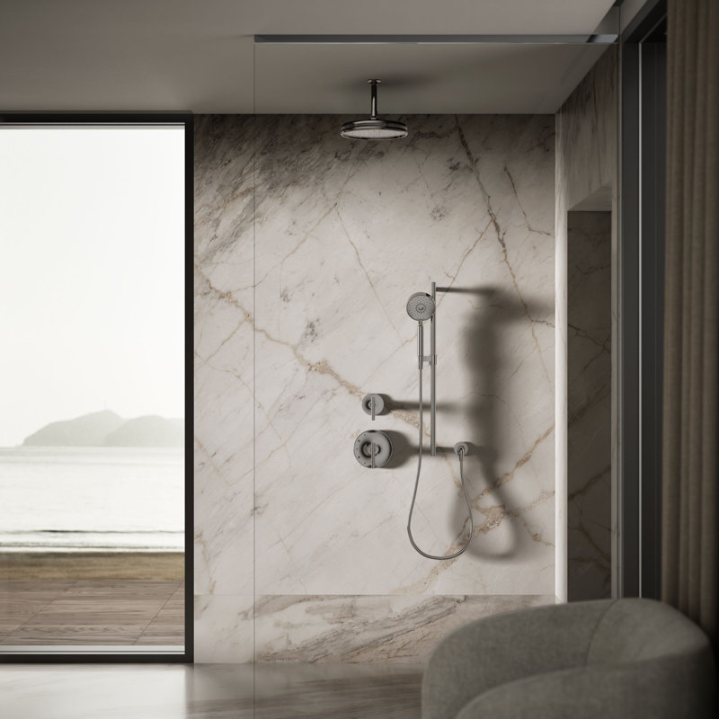 Traditional Round 10" Rainhead with Katalyst Air-Induction Spray, 2.5 Gpm, Vibrant Titanium
