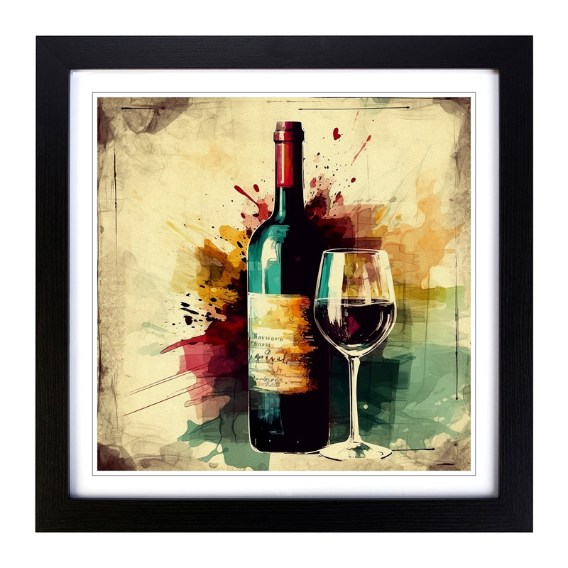 Wine Graphic Art No.1 - Framed Print, Black