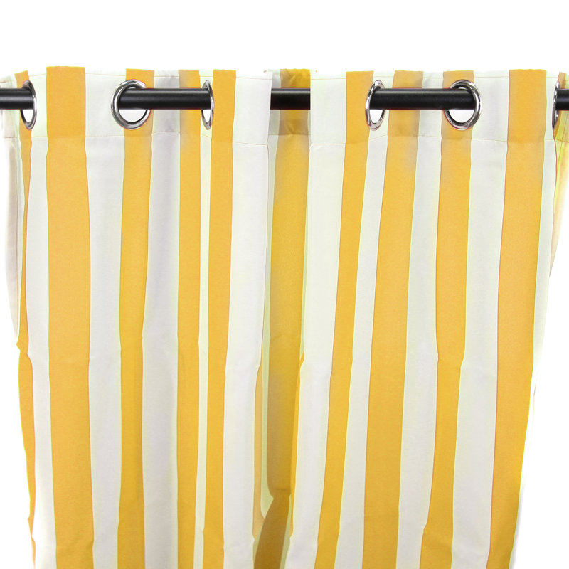 Solid 54" x 84" Grommet Semi-Sheer Outdoor Curtain Panel, Solid White, 54" W x 84" L